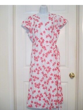Draper James White Wrap Dress with Pink Floral Print